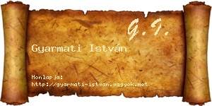 Gyarmati István névjegykártya