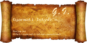 Gyarmati István névjegykártya